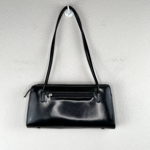 Colorblock Black Red Tan Faux Leather Shoulder Bag Handbag Purse Small - Picture 2 of 14